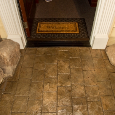 stamped concrete walkway