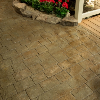 stamped concrete walkway