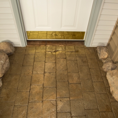 stamped concrete walkway