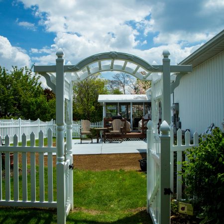 concrete pad in backyard