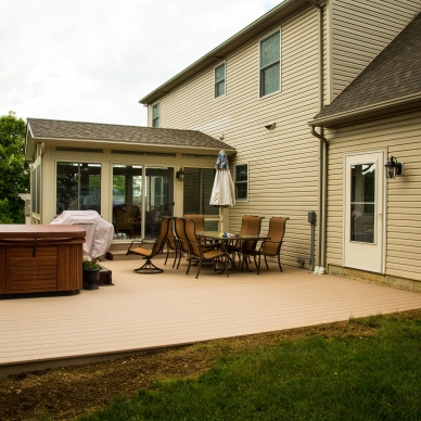 sunroom with deck