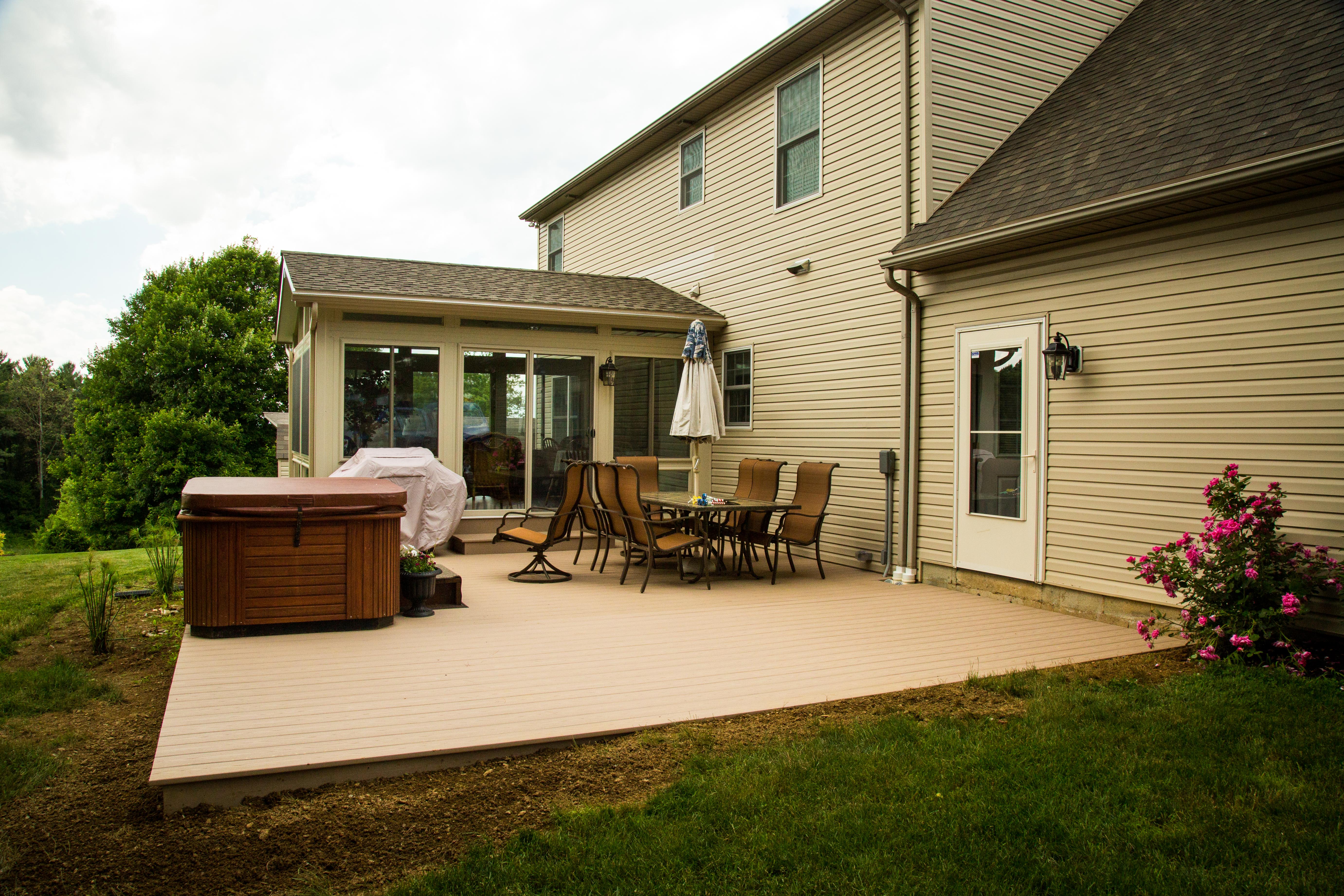 sunroom with deck