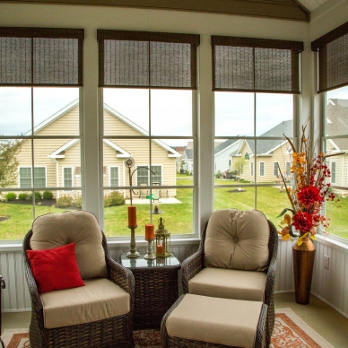 inside patio enclosure