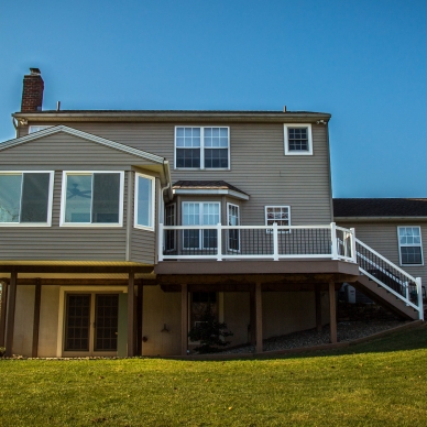 deck and vinyl railings and patio enclosure