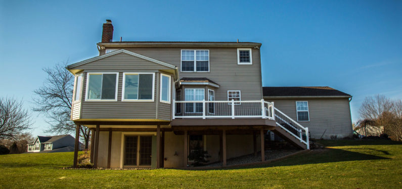 deck and vinyl railings and patio enclosure