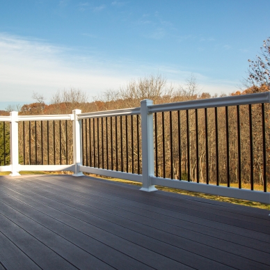 deck with vinyl railings