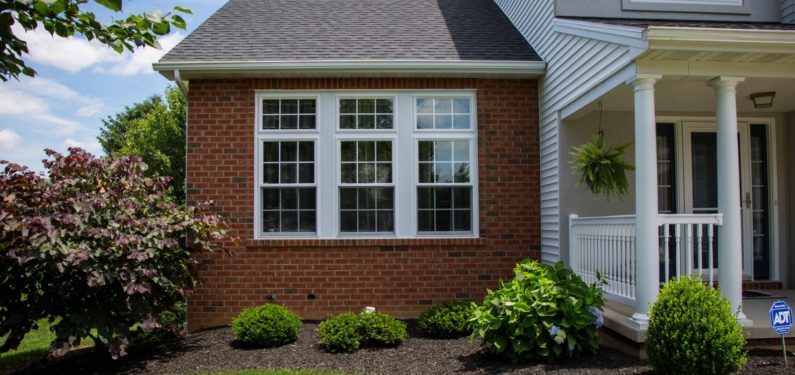 replacement windows on a brick house