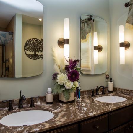 Keener - dual sink and mirror bathroom vanity