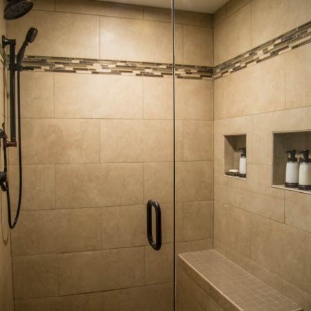 finished walk-in shower unit