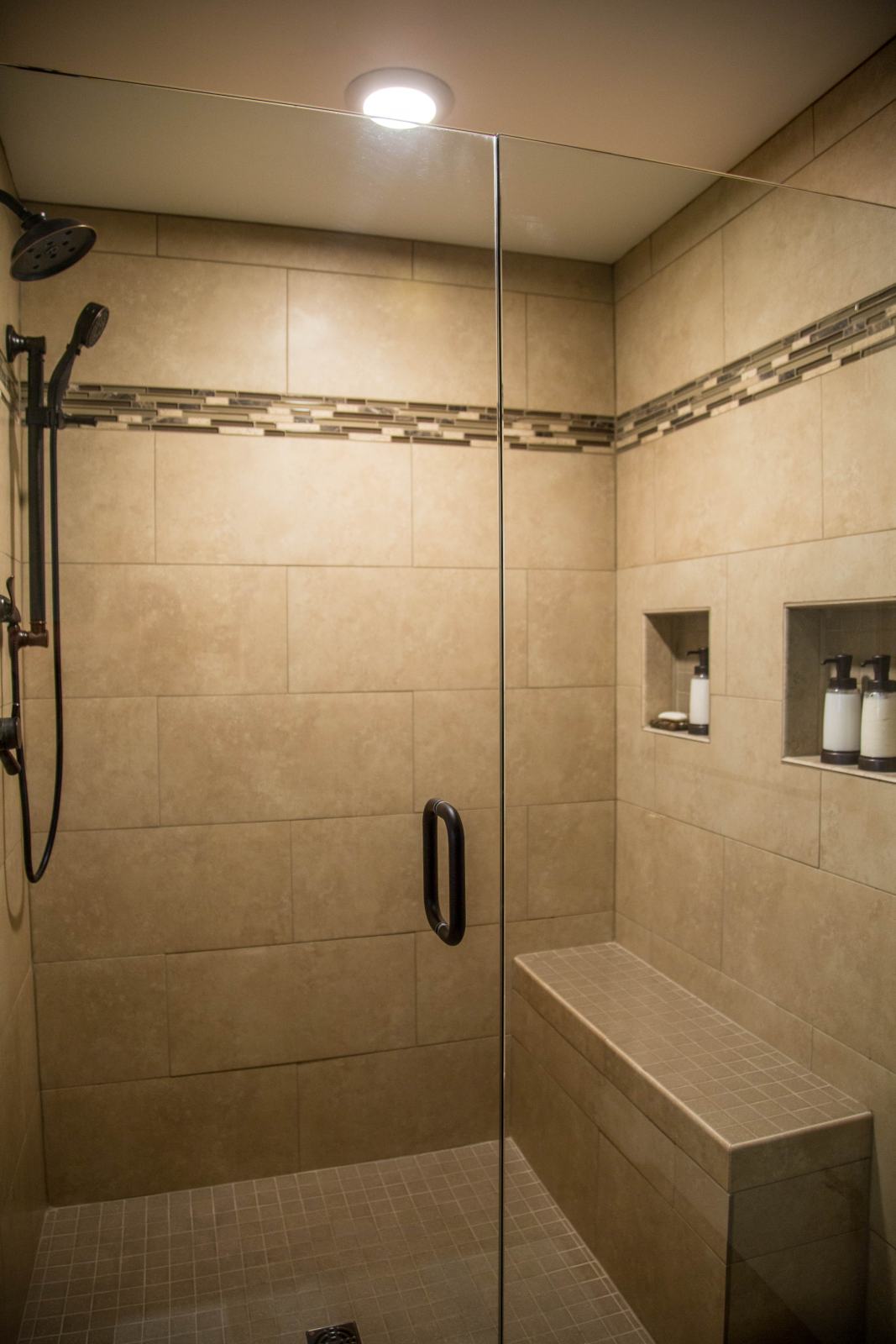 finished walk-in shower unit