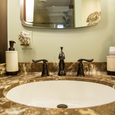 closeup of bathroom sink