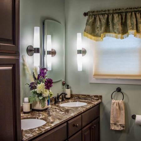 Keener - remodeled bathroom with dual vanity sinks