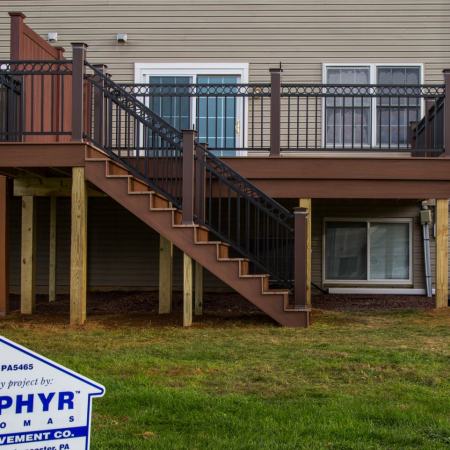 new vinyl railings on deck and stairs