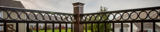 detail of corner column and vinyl railings