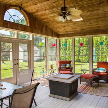 interior of finished patio enclosure