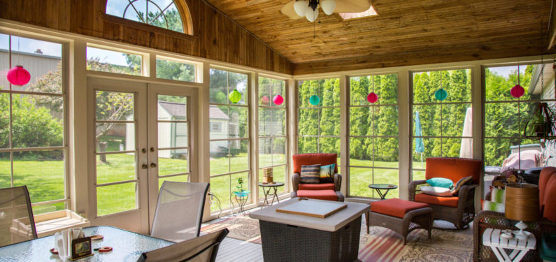 interior of finished patio enclosure