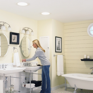 bathroom with sun tunnels