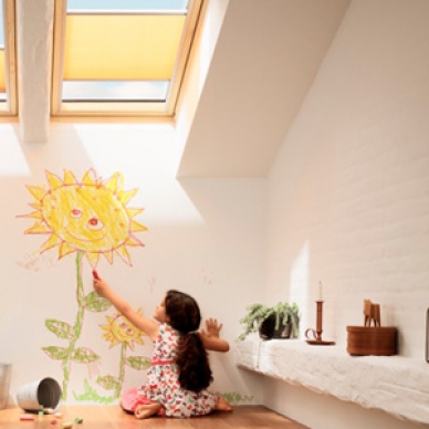 kids room with skylights