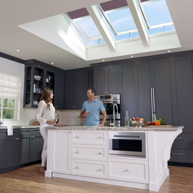 kitchen with skylights