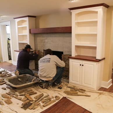 creating new fireplace facase