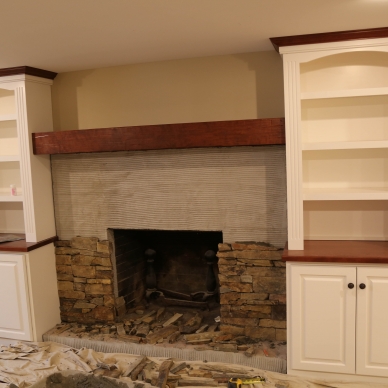 finishing a basement fireplace