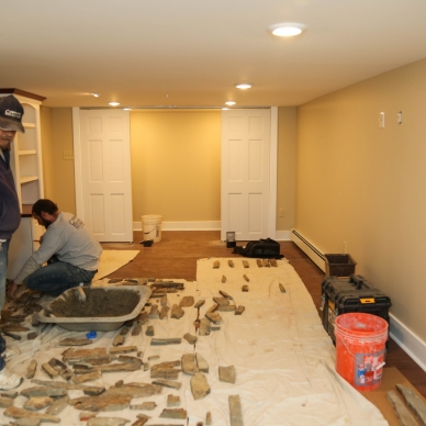 finishing a basement fireplace