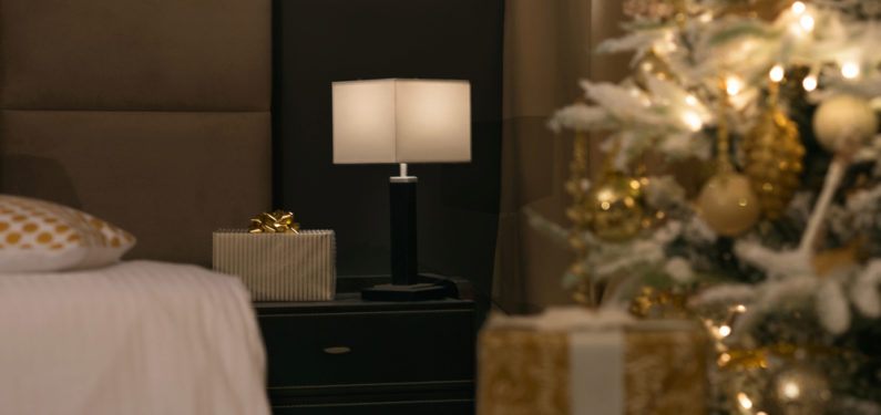 presents in a room with christmas tree