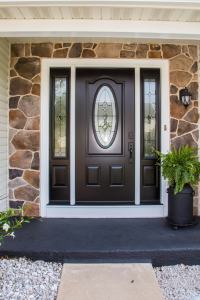 front door with glass and side lites after