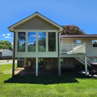 Mast - front exterior view of completed addition