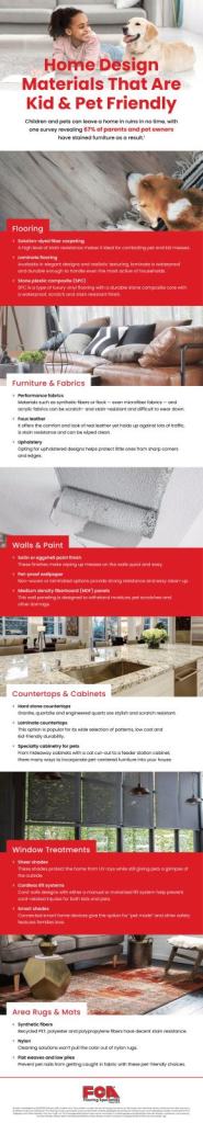 FCA Flooring Specialists - Home Design Materials That Are Kid & Pet Friendly Infographic