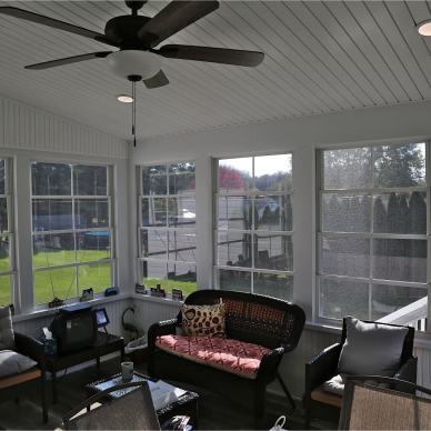 McFarland - interior of three-season room with ceiling fan
